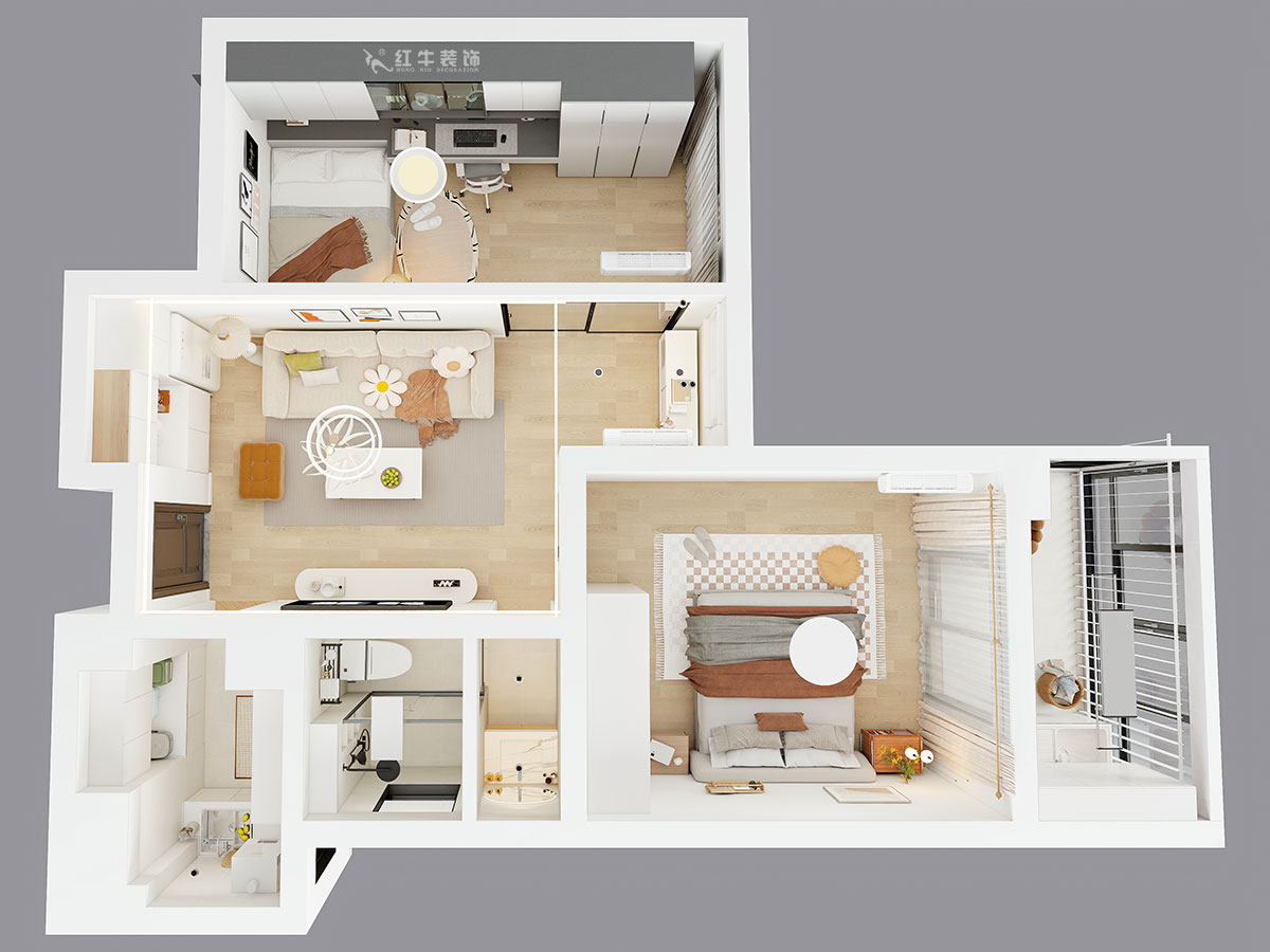 朱彥｜鳳翔新城6-3-310-65㎡-現(xiàn)代簡約風(fēng)格｜2室2廳1衛(wèi)｜老房改造｜定制家｜全包9