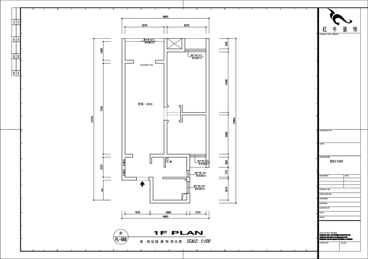 魏明花|紫楊佳園16-1102-85㎡-現(xiàn)代風(fēng)格|2室1廳1衛(wèi)|二手房裝修|定制家|全包10萬|00_01建筑原況圖