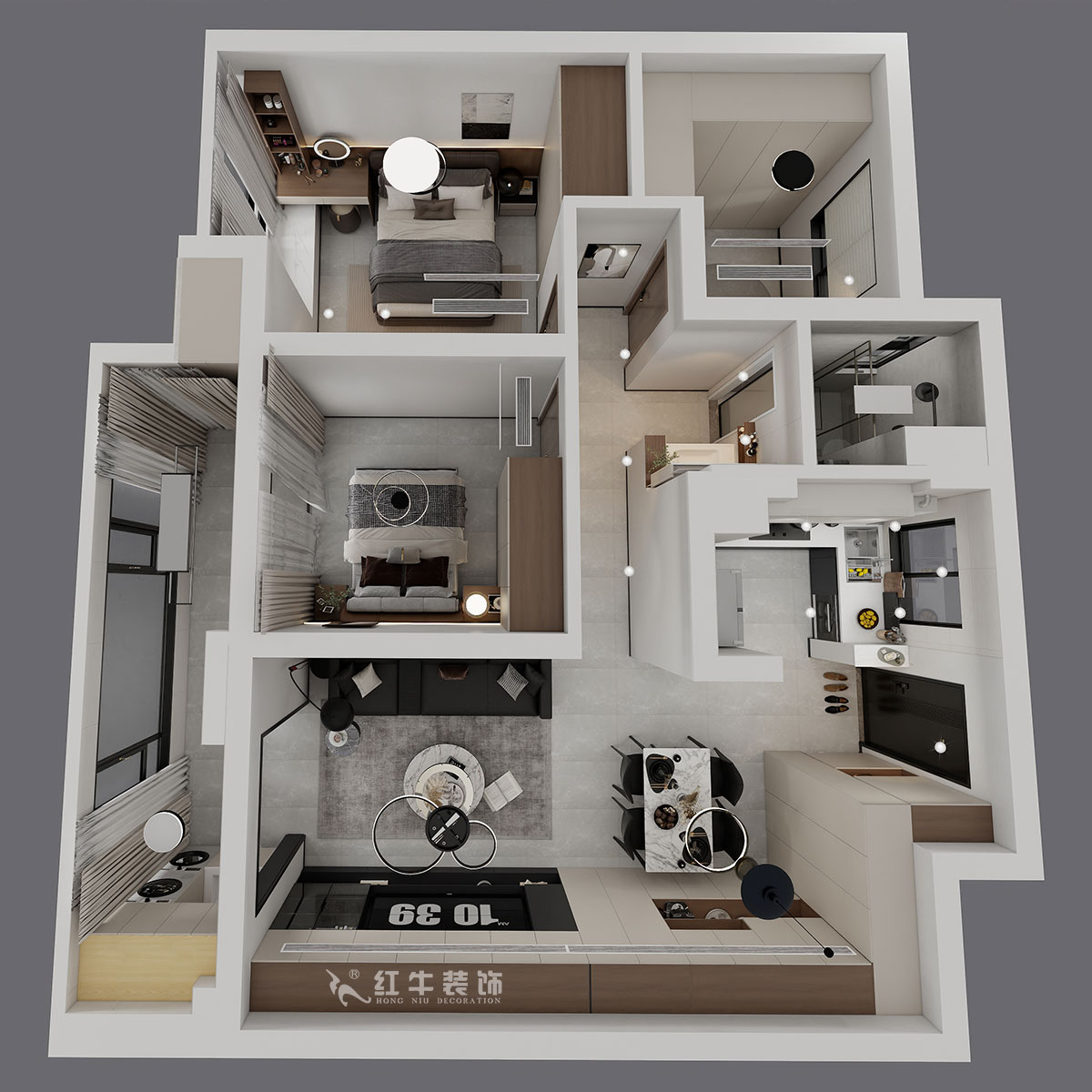 魏明花|萬科久都薈A區(qū)2-2102-89㎡-現(xiàn)代簡(jiǎn)約風(fēng)格|3室2廳1衛(wèi)|二手房裝修|定制家|全包12萬|00_04鳥瞰圖