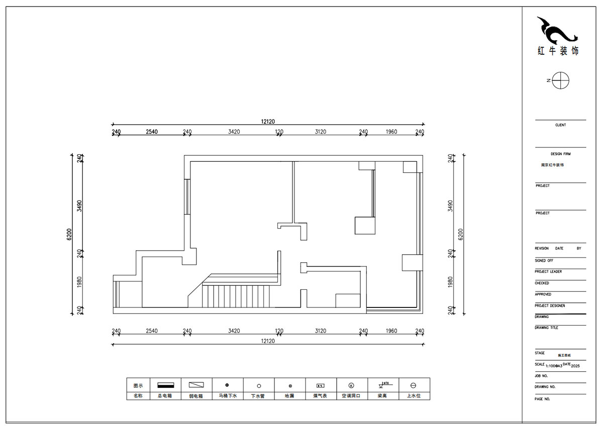 朱明琪｜萊茵鉑郡922室-69㎡-原木風(fēng)格｜復(fù)式｜loft公寓｜2室2廳2衛(wèi)｜老房裝修｜定制家｜全包12萬｜00_03二樓原始結(jié)構(gòu)圖