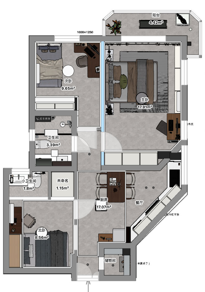 孟憲濤|金寶花園4-2605-95㎡-現(xiàn)代簡約風(fēng)格|3室1廳2衛(wèi)|老房裝修|定制家|全包14