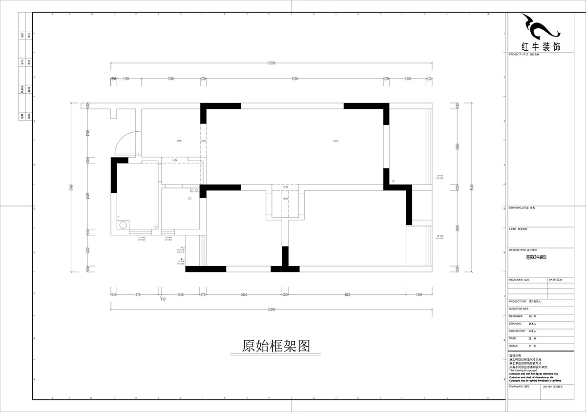 孟憲濤|紫楊佳園11-108-85㎡-簡(jiǎn)約風(fēng)格|2室2廳1衛(wèi)|老房裝修|定制家|全包12萬(wàn)|00_01原始框架圖