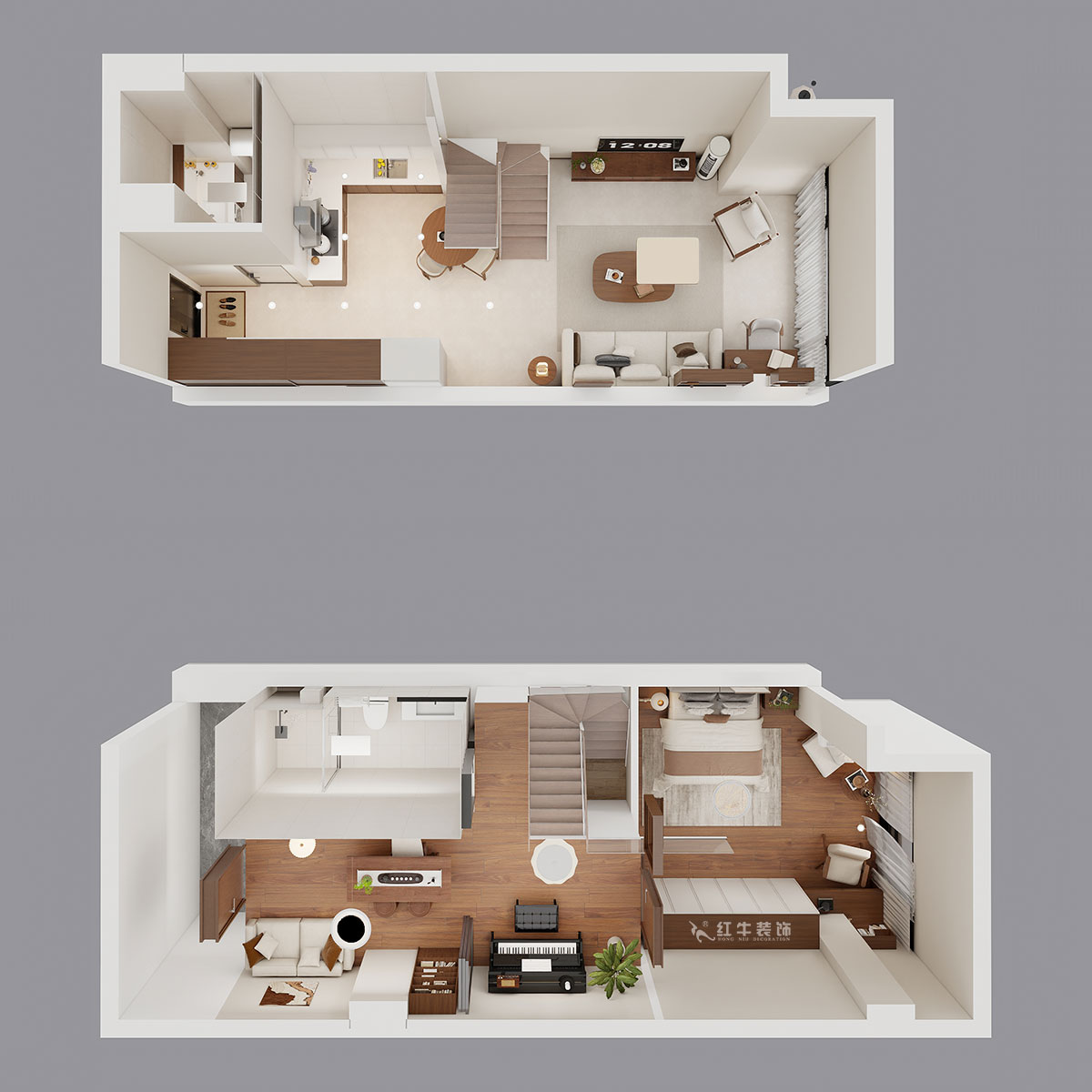 朱明琪｜瑞鑫蘭庭綜合樓1708-50㎡復(fù)式-現(xiàn)代簡(jiǎn)約風(fēng)格｜loft公寓｜2室2廳2衛(wèi)｜老房裝修｜定制家｜全包12萬(wàn)｜00_04鳥瞰圖