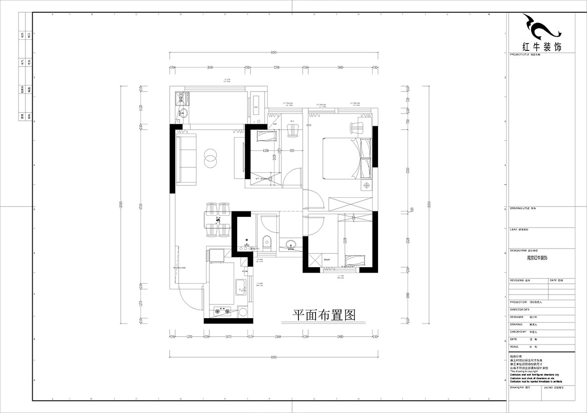 孟憲濤|江城苑6-2-1704-88㎡-簡約風(fēng)格|3室2廳1衛(wèi)|新房裝修|定制家|全包12萬|00_02平面布置圖
