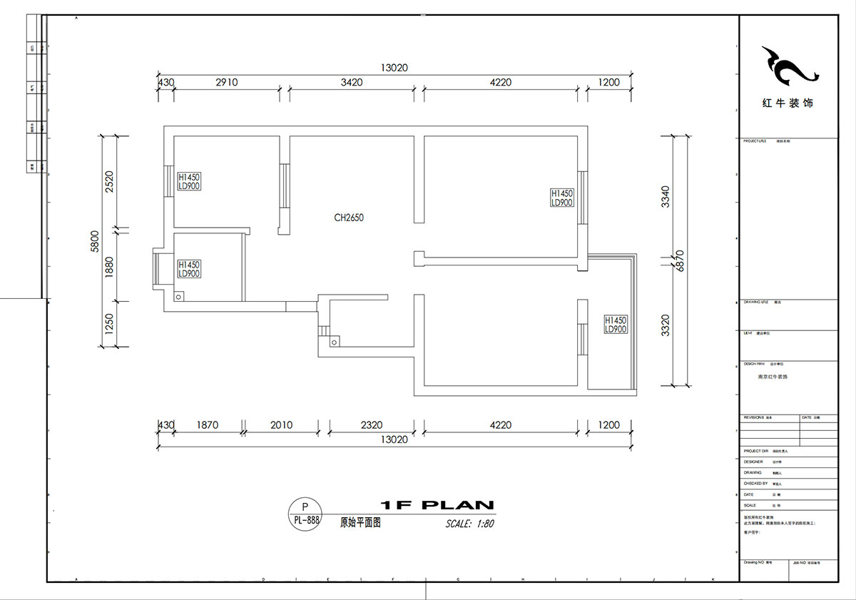 劉小勇|龍蟠中路466號401室-83㎡-現(xiàn)代簡約風(fēng)格|2室2廳1衛(wèi)|老房裝修|定制家|全包10萬|00_01原始結(jié)構(gòu)圖