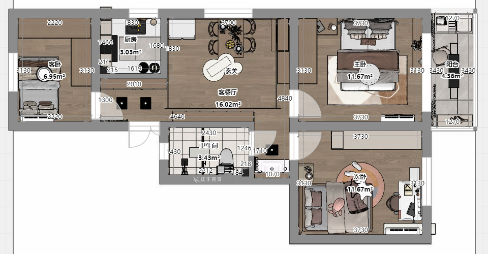劉小勇|寧工新寓二村115號(hào)501-75㎡-現(xiàn)代簡(jiǎn)約風(fēng)格|3室1廳1衛(wèi)|老房裝修|定制家|全包10萬(wàn)|00_03平面彩圖
