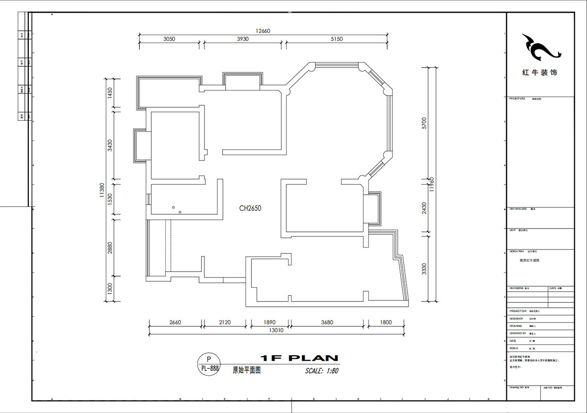 劉小勇|楓丹白露城市花園-30號樓501室-140㎡-法式中古風(fēng)格|4室2廳2衛(wèi)|老房裝修|定制家|全包21萬|00_01原始結(jié)構(gòu)圖