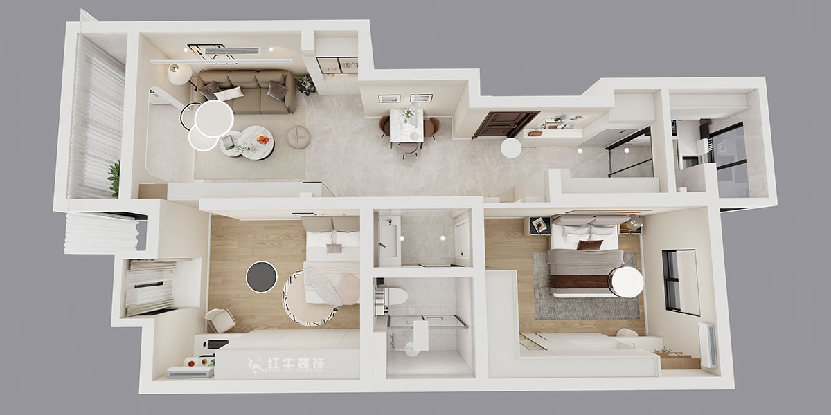 朱彥｜怡水嘉園3幢11號(hào)101室-100㎡-現(xiàn)代簡(jiǎn)約風(fēng)格｜2室2廳1衛(wèi)｜老房改造｜定制家｜全包12萬(wàn)｜00_04鳥(niǎo)瞰圖