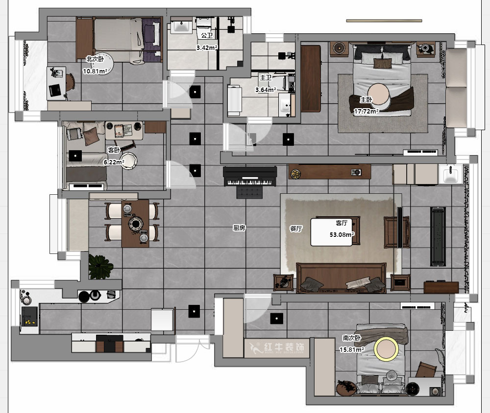 孟憲濤|高科榮域8-2-303-133㎡-簡(jiǎn)約中式風(fēng)格|4室2廳2衛(wèi)|老房裝修|定制家|全包17