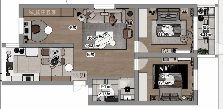 劉小勇｜復(fù)成里44-109-94㎡-現(xiàn)代簡(jiǎn)約風(fēng)格｜3室2廳1衛(wèi)｜老房裝修｜定制家｜全包10
