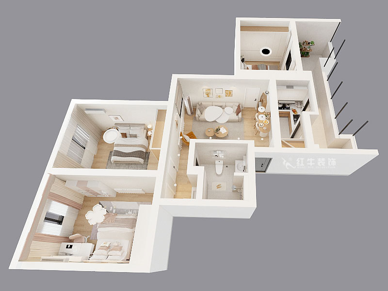 吳波｜清江花苑-清風(fēng)園7-4-601-94㎡-現(xiàn)代簡(jiǎn)約風(fēng)格｜3室1廳1衛(wèi)｜舊房裝修｜定制家｜全包12萬(wàn)｜00_04鳥(niǎo)瞰圖