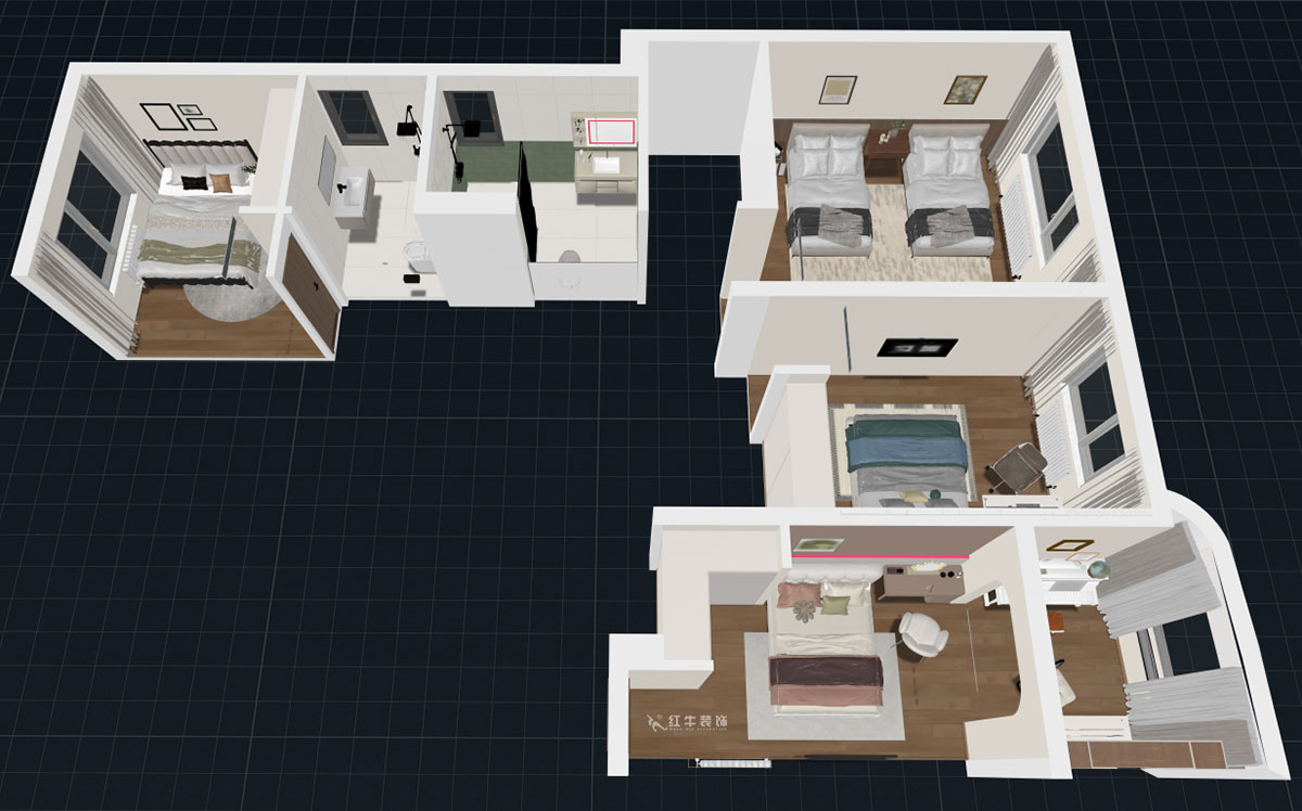 郭志成｜中冶錦繡公館9-2-201-230㎡-中古風(fēng)｜4室2廳2廚2衛(wèi)｜毛坯裝修｜定制家｜全包23