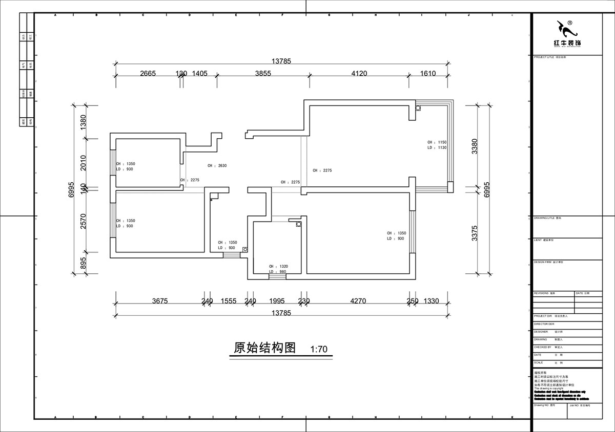 蔣琛｜白云雅居21-202-88㎡-現(xiàn)代簡約風(fēng)格｜3室2廳1衛(wèi)｜新房裝修｜定制家｜全包11萬｜00_01原始結(jié)構(gòu)圖