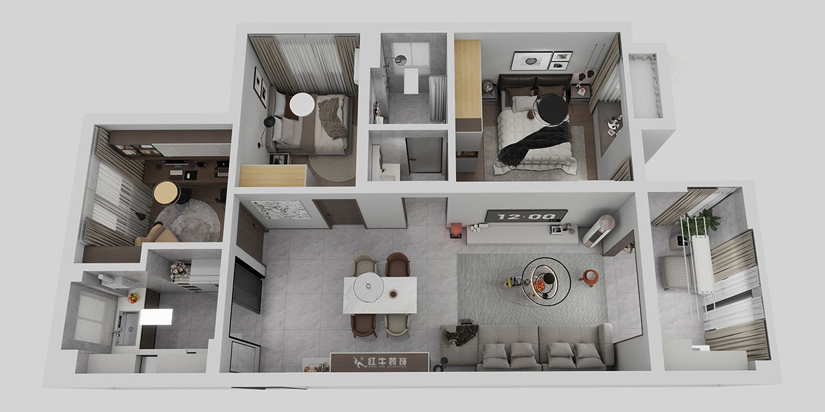 熊皓宇|中海國(guó)際社區(qū)3期6-1401室-90㎡-現(xiàn)代風(fēng)格|3室2廳1廚1衛(wèi)1陽(yáng)臺(tái)|老房裝修|定制家|全包9