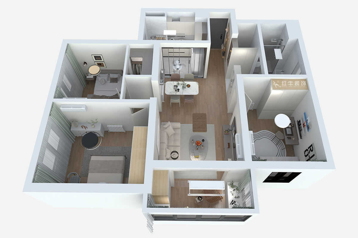 熊皓宇|陽光廣場(chǎng)小區(qū)1-803-100㎡-原木風(fēng)|3室2廳1廚1衛(wèi)1陽臺(tái)|老房裝修|定制家|全包14