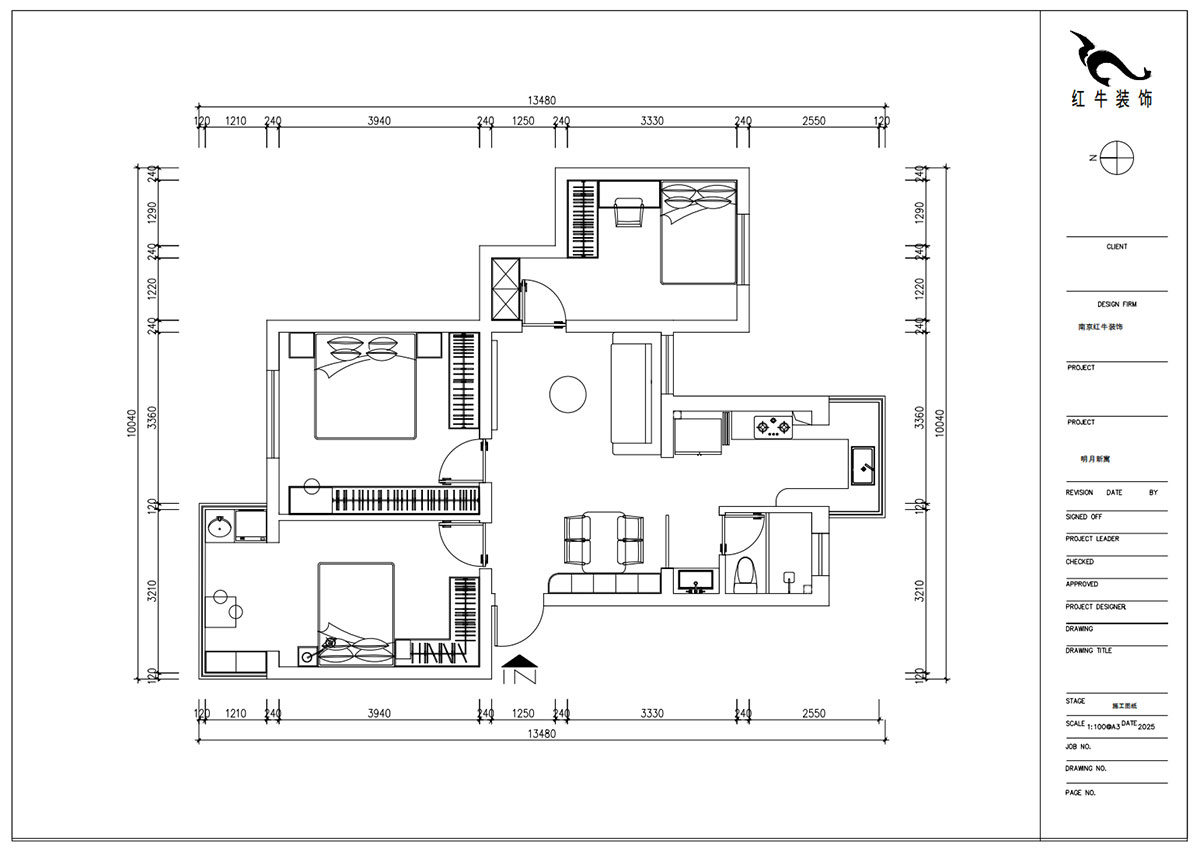 朱明琪|明月新寓花園12-102-85㎡-現(xiàn)代簡(jiǎn)約風(fēng)格|3室1廳1衛(wèi)|老房改造|定制家|全包11萬(wàn)|00_02平面布置圖